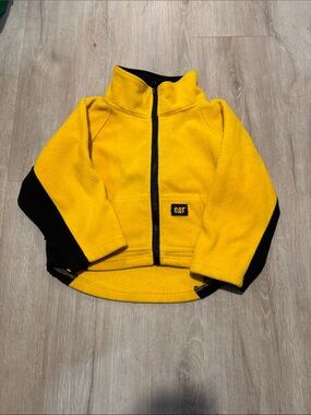 Caterpillar Yellow and Black Fleece Zip Jacket